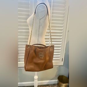 Tory Burch leather shoulder bag with chain strap